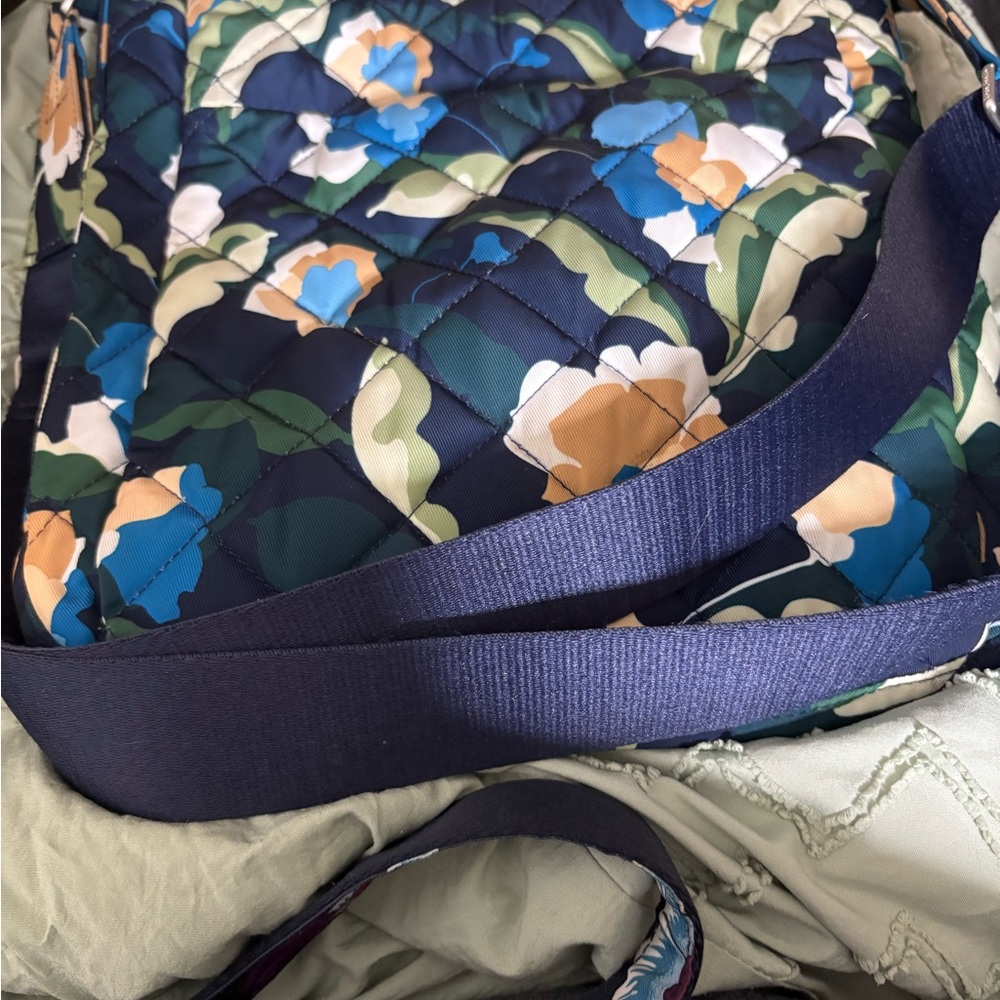 Vera Bradley Blue and Green Quilted Shoulder Bag